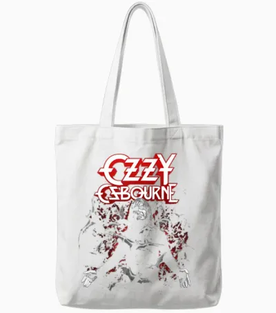 Ozzy Osbourne Ozzy with Bats Tote Bags - White