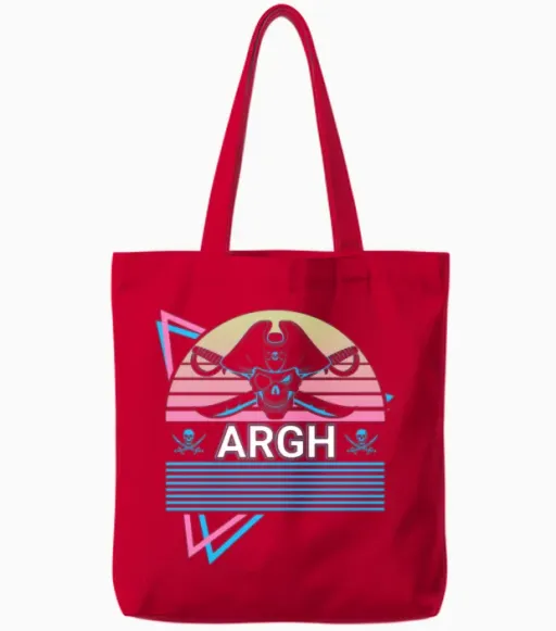 Pirate Retro Tote Bags - Red
