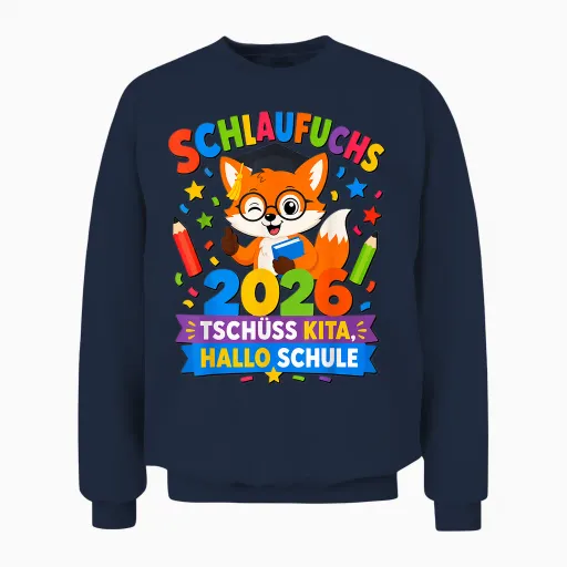 Schlaufuchs 2026 Kita Abgänger Kinder Unisex Sweatshirt - Navy