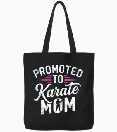 Promu Au Poste De Maman De Karaté - Fête Des Mères Pour Femme Enceinte Tote Bags - Black