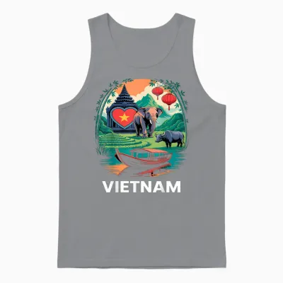 Vietnam Heart Love Unisex Tank Top - Sport Grey