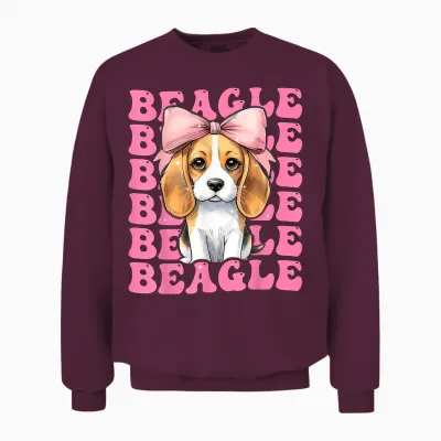 Coquette Bow Beagle Fille Chien Maman Fête Des Mères Rose Unisex Sweatshirt - Maroon