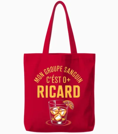 Mon Groupe Sanguin C'est Ricard Tote Bags - Red