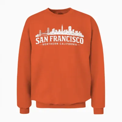 Souvenir De La Ligne D'horizon Du Golden Gate Bridge De San Francisco Unisex Sweatshirt - Orange