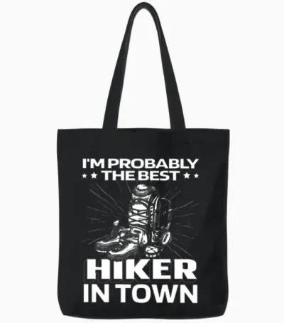 Hiking Hike Funny Tote Bags - Black
