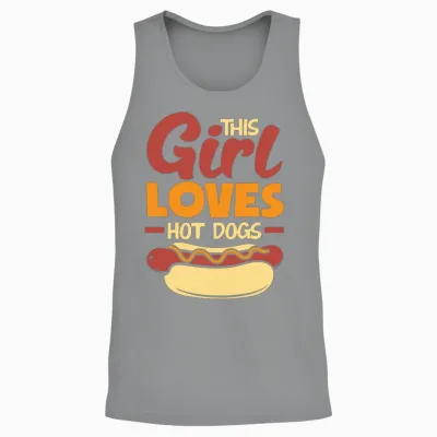 This Girl Loves Hot Dogs Fun Statement Unisex Tank Top - Sport Grey
