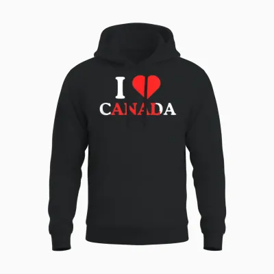 I Love Canada Anal Lustiger Erwachsenen-Humor Unhinged Raunchy Meme Unisex Hoodie - Black