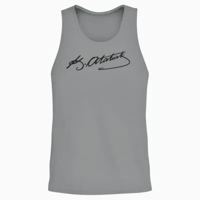 Atatürk Imza Unisex Tank Top - Sport Grey