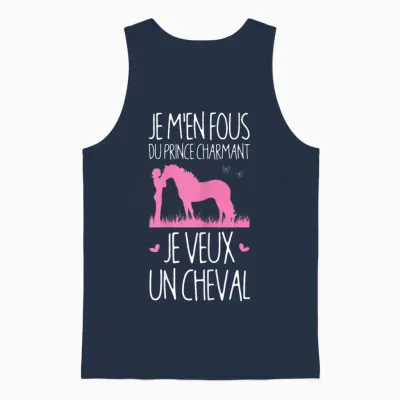 I Want a Horse Gift Girl Teen Kids Riding Funny Unisex Tank Top - Navy