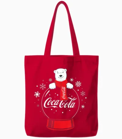 Coca-Cola - Polar Bear Snowglobe Tote Bags - Red