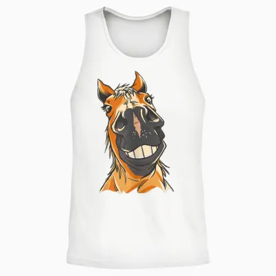 Braunes Pferd Lustiges Motiv Pferde Mädchen Stall Und Reiten Unisex Tank Top - White