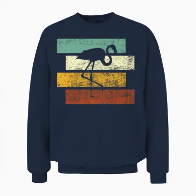Flamingo Retro Unisex Sweatshirt - Navy