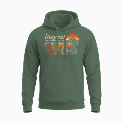 Original 1966 Vintage Retro 59th Birthday Man Woman Unisex Hoodie - Military Green