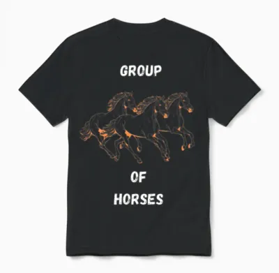 Group of Horses Unisex T-Shirt - Black
