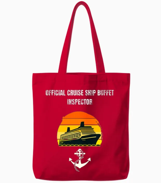Official Cruise Ship Buffet Inspector Tote Bags in Red