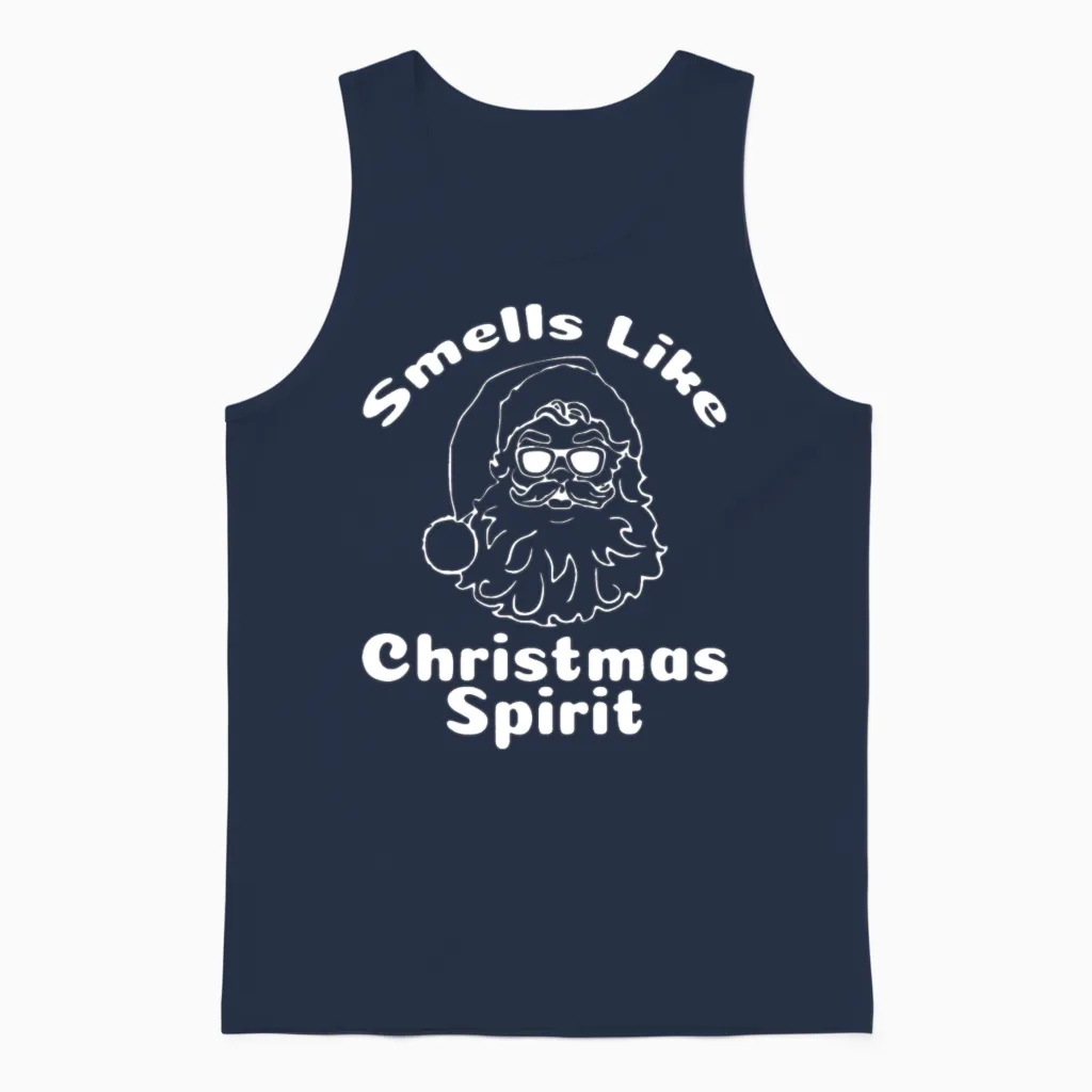 Christmas Funny Meme Unisex Tank Top in Navy