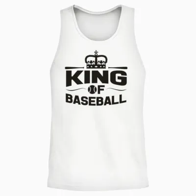 King of Baseball Retro Unisex Tank Top - White