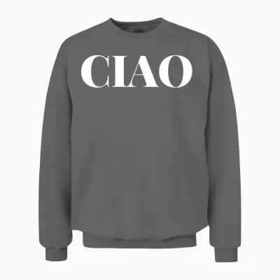 Cute Ciao Text Unisex Sweatshirt - Graphite Heather