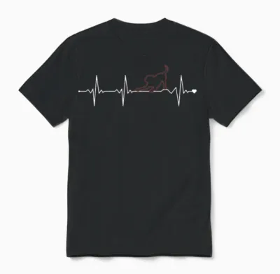 Dog Heartbeat Dog Mom Dogfather Dog Daddy Dog Unisex T-Shirt - Black
