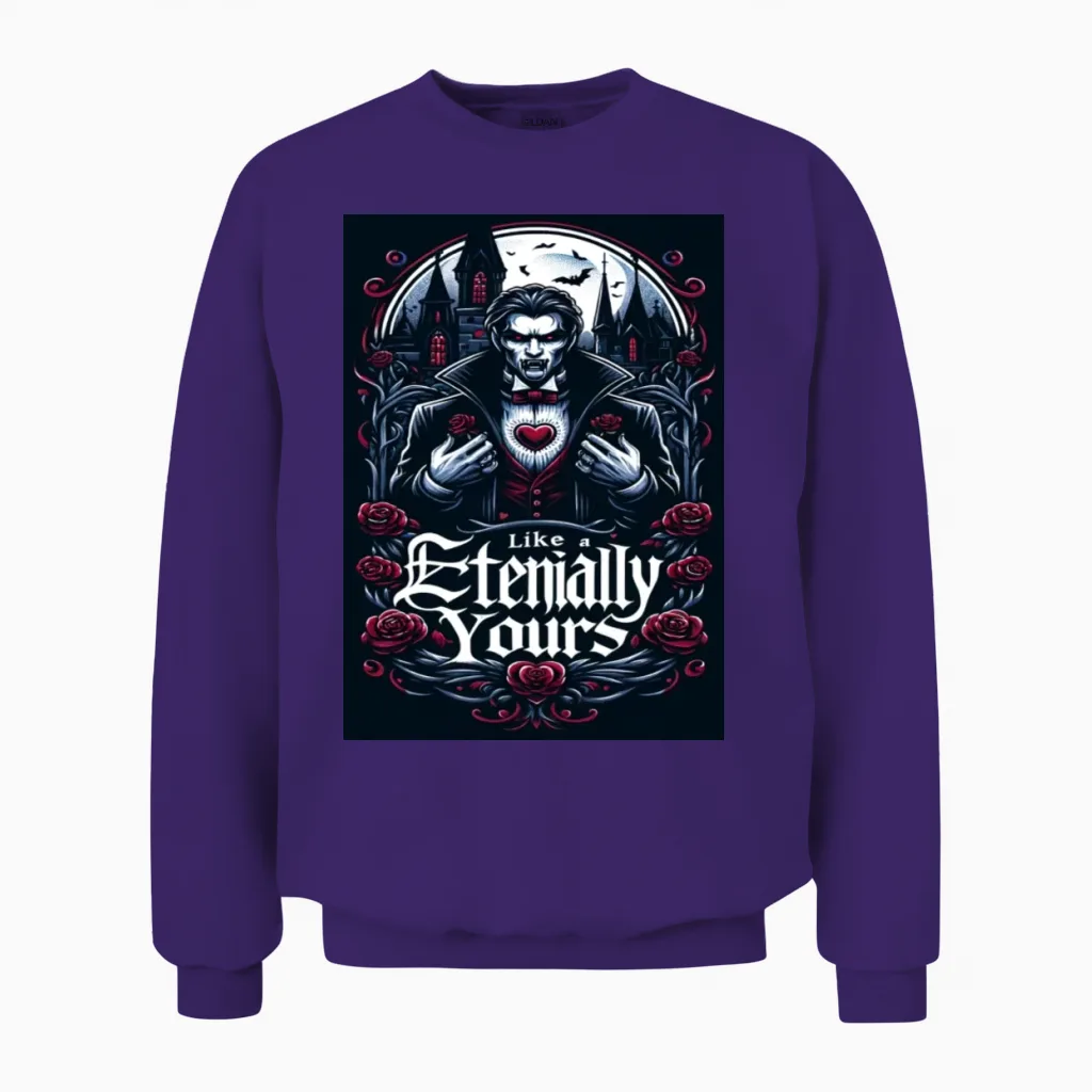 Funny Eternally Yours Unisex Sweatshirt in Purple
