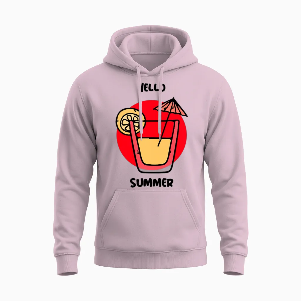 Hello Summer & Beach Gift Unisex Hoodie in Light Pink