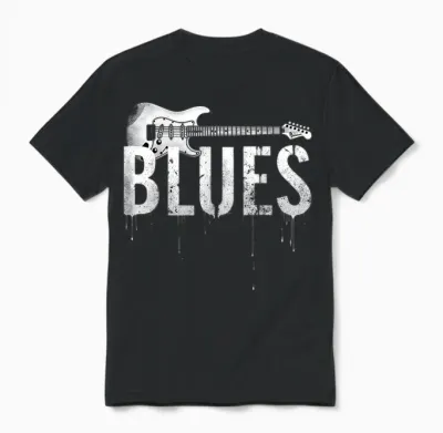 Distressed E-Gitarre Blues Music Unisex T-Shirt - Black