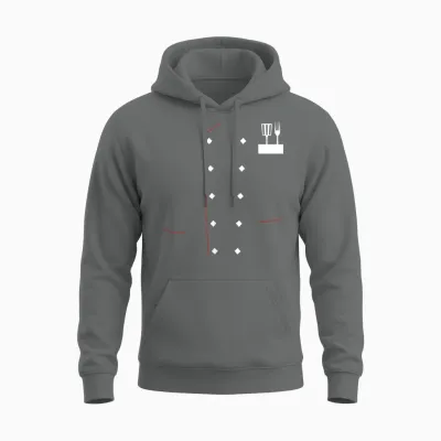 Chef Uniform Jacket Faux Cook Chef Master Cooking Costume T-Shirt, Black, S Unisex Hoodie - Graphite Heather
