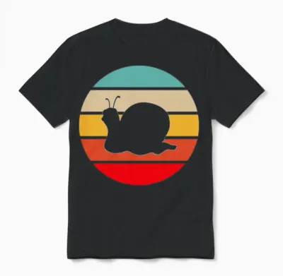 Snail Retro Unisex T-Shirt - Black