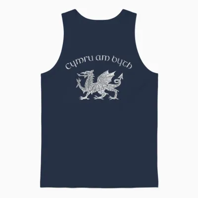 Wales Red Welsh Dragon Cymru Am Byth Unisex Tank Top - Navy