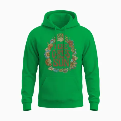 The Beatles - Here Comes the Sun Retro-Vintage-Blumen Unisex Hoodie - Irish Green