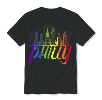 Philly Pride Skyline, Pride Parade Philly Unisex T-Shirt - Black