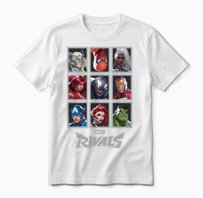 Marvel Rivals Character Grid Unisex T-Shirt - White