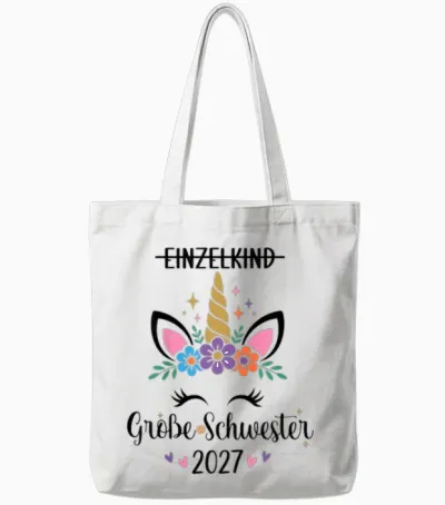 Kinder Big Sister 2027 Einzelkind Große Schwester 2027 Tote Bags - White