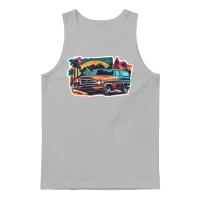 Retro Car Miami Beach — Cars & Muscle Gift Unisex Tank Top - Ash – 1