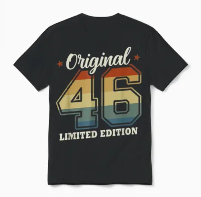 Original 1946 Vintage 80th Birthday Gift Man Woman Unisex T-Shirt - Black