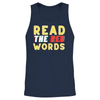 Read the Red Words — Books & Reading Unisex Tank Top - Navy – 2