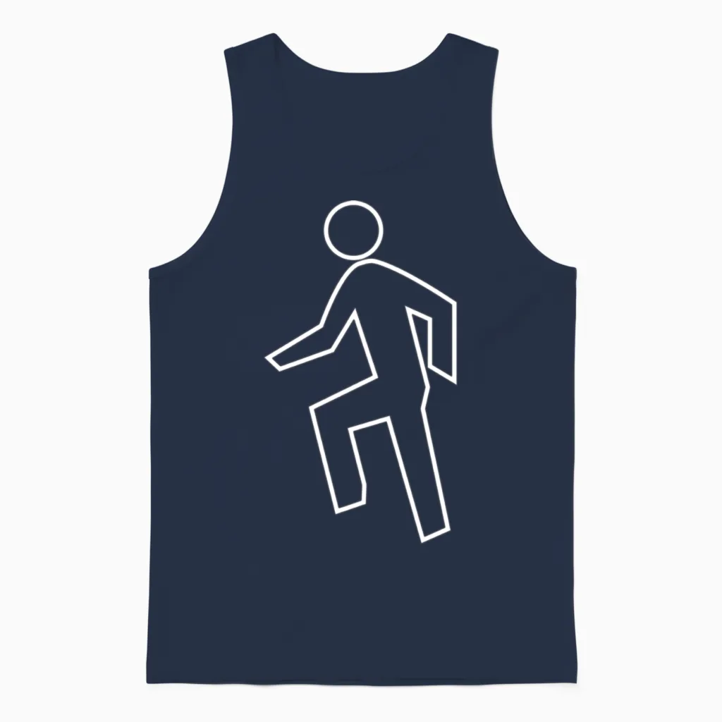 Everyday Im Shufflin White Unisex Tank Top in Navy