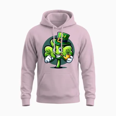 Funny Irish Shamrock Unisex Hoodie - Light Pink