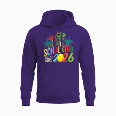 Kinder Schulkind 2026 Dino T-Rex Cool Einschulung Erste Klasse Unisex Hoodie - Purple