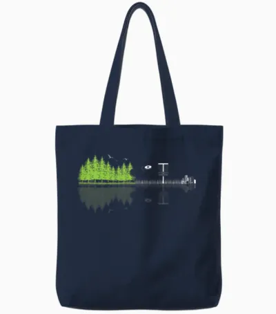 Sunset Guitar Disc Golf, Perfect for Disc Golf Tote Bags - Navy