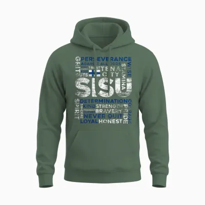 Finland Finn Sisu Unisex Hoodie - Military Green