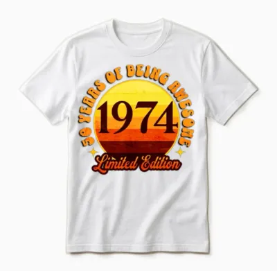 1974 Sunset Unisex T-Shirt - White