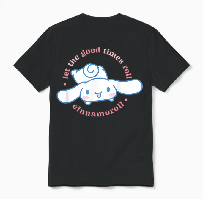 Cinnamoroll Let the Good Times Roll Unisex T-Shirt in Black