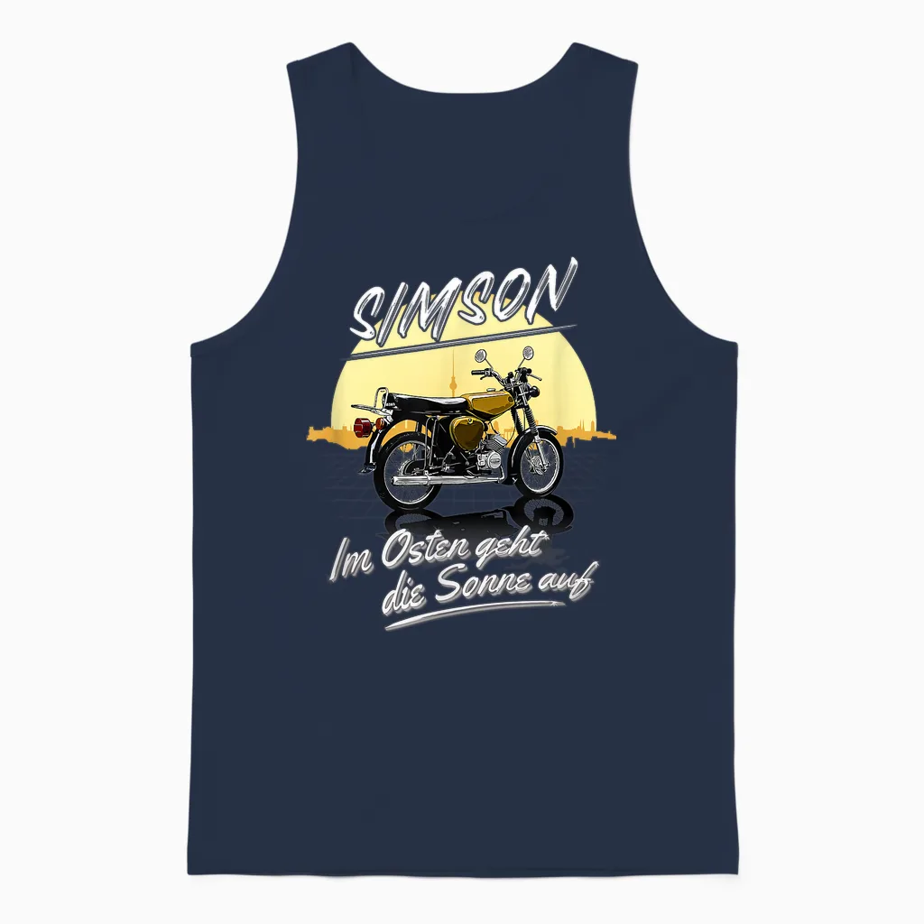 Simson Im Osten Geht Die Sonne Auf T-Shirt, Black Unisex Tank Top in Navy