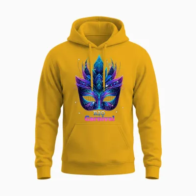 Carnival Mask Rio De Janeiro Circus Brazil Circus Rio De Janeiro T-Shirt, Black, S Unisex Hoodie - Gold