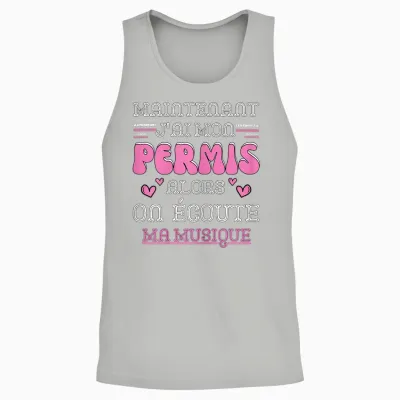 Driving License Gift Girl, Driving Car Humor Unisex Tank Top - Ash