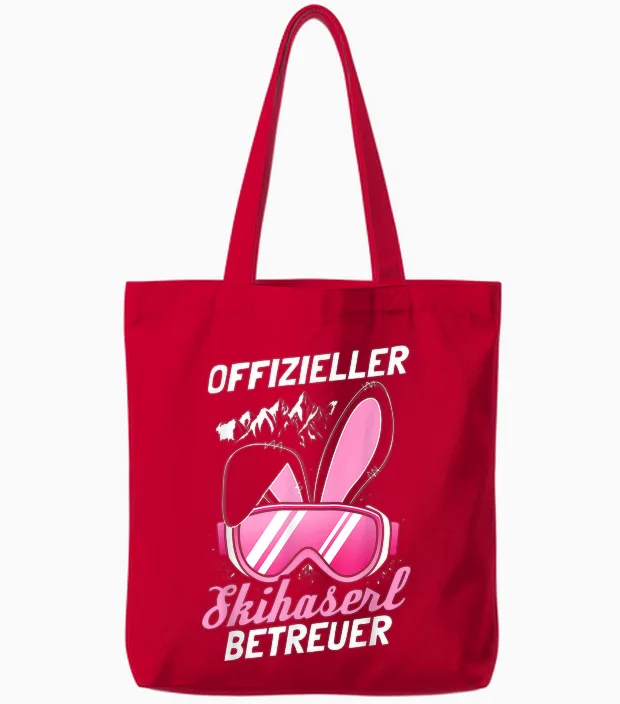 Official Ski Hat Bereuer Après-Ski, Skier, Party Tote Bags in Red