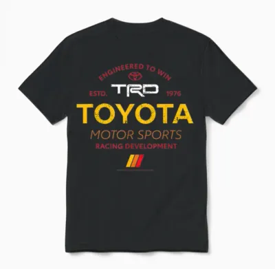 Toyota Engineered to Win Motor Sports Racing Distressed Logo Unisex T-Shirt - Black