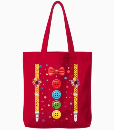 Clown Costume for Carnival - Funny Costume for Clown T-Shirt, Black, S Tote Bags - Red