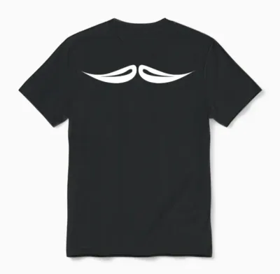 Funny English Mustache Unisex T-Shirt - Black